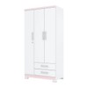 Guarda-Roupa Solteiro Açaí 3 Portas 2 Gavetas Branco - Henn