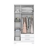 Guarda-Roupa Solteiro Açaí 3 Portas 2 Gavetas Branco - Henn