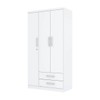Guarda-Roupa Solteiro Açaí 3 Portas 2 Gavetas Branco - Henn