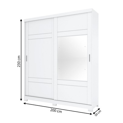 Guarda-Roupa Casal Verg 2 Portas 3 Gavetas Branco - Henn