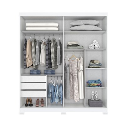Guarda-Roupa Casal Verg 2 Portas 3 Gavetas Branco - Henn