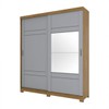 Guarda-Roupa Casal Verg 2 Portas 3 Gavetas Nature/Cinza - Henn