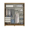 Guarda-Roupa Casal Verg 2 Portas 3 Gavetas Nature/Cinza - Henn