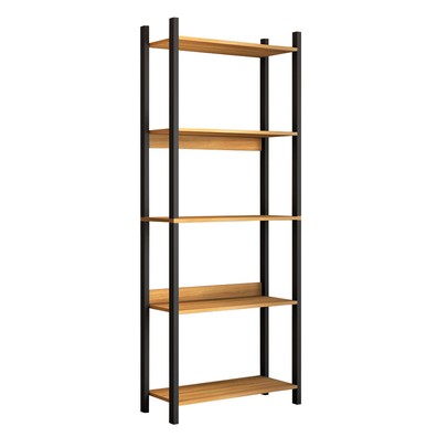 Estante para Livros Nobre 5 Prateleiras Estilo Industrial Freijó/Black - Panorama Móveis