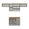 Cozinha Completa Americana 7 Portas 3 Gavetas com Tampo 100% Mdf Cinza/Nature - Henn
