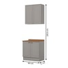 Armário de Cozinha Americana 4 Portas 3 Prateleiras 100% Mdf Cinza/Nature - Henn