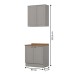 Armário de Cozinha Americana 4 Portas 3 Prateleiras 100% Mdf Cinza/Nature - Henn