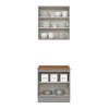 Armário de Cozinha Americana 4 Portas 3 Prateleiras 100% Mdf Cinza/Nature - Henn