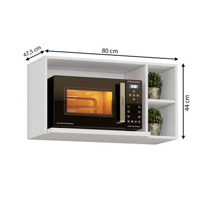 Armário Aéreo Cozinha Essência para Micro-Ondas 100% Mdf Branco - Henn
