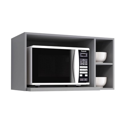 Armário Aéreo Cozinha Essência para Micro-Ondas 100% Mdf Cinza - Henn