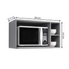 Armário Aéreo Cozinha Essência para Micro-Ondas 100% Mdf Cinza - Henn