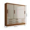 Guarda-Roupa Casal Fortaleza 3 Portas 9 Gavetas Cinamomo/Off White - Panorama Móveis