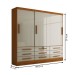 Guarda-Roupa Casal Fortaleza 3 Portas 9 Gavetas Cinamomo/Off White - Panorama Móveis