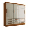 Guarda-Roupa Casal Fortaleza 3 Portas 9 Gavetas Cinamomo/Off White - Panorama Móveis