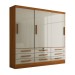 Guarda-Roupa Casal Fortaleza 3 Portas 9 Gavetas Cinamomo/Off White - Panorama Móveis