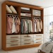 Guarda-Roupa Casal Fortaleza 3 Portas 9 Gavetas Cinamomo/Off White - Panorama Móveis