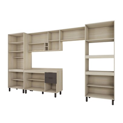 Cozinha Completa Sophia 14 Portas 2 Gavetas Marrom/Grafite - Panorama Móveis