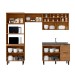 Cozinha Compacta Laura 7 Portas 3 Gavetas com Vidro 100% Mdf Freijo - Mx Móveis
