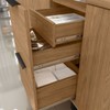 Cozinha Compacta Laura 7 Portas 3 Gavetas com Vidro 100% Mdf Freijo - Mx Móveis