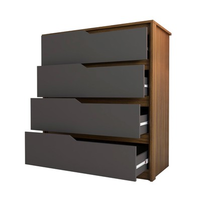 Cômoda Arabella 4 Gavetas Marrom/Grafite - Panorama Móveis