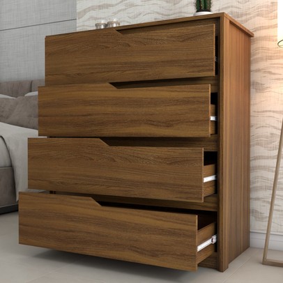 Cômoda Arabella 4 Gavetas Marrom - Panorama Móveis