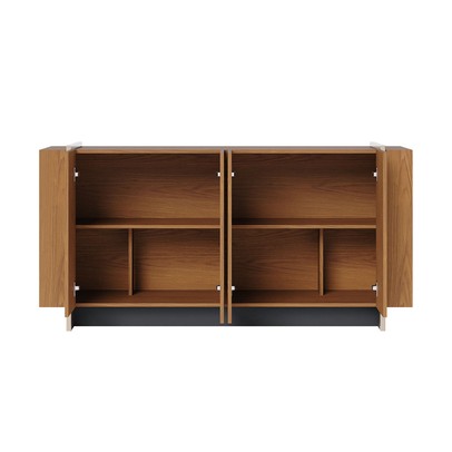 Balcão Buffet Copacabana 4 Portas 2 Prateleiras Freijó/Preto/Dourado - Colibri