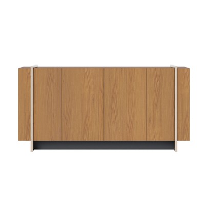 Balcão Buffet Copacabana 4 Portas 2 Prateleiras Freijó/Preto/Dourado - Colibri