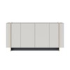 Balcão Buffet Copacabana 4 Portas 2 Prateleiras Off White/Nogueira/Dourado - Colibri