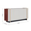 Balcão Buffet Copacabana 4 Portas 2 Prateleiras Off White/Nogueira/Dourado - Colibri