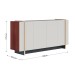Balcão Buffet Copacabana 4 Portas 2 Prateleiras Off White/Nogueira/Dourado - Colibri