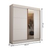 Guarda-Roupa Casal Portugal 2 Portas de Correr com Espelho 3 Gavetas 100% Mdf Branco Fosco - Panorama Móveis