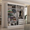 Guarda-Roupa Casal Portugal 2 Portas de Correr com Espelho 3 Gavetas 100% Mdf Branco Fosco - Panorama Móveis
