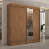 Guarda-Roupa Casal Portugal 2 Portas de Correr com Espelho 3 Gavetas 100% Mdf Cinamomo - Panorama Móveis
