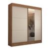 Guarda-Roupa Casal Portugal 2 Portas de Correr com Espelho 3 Gavetas 100% Mdf Cinamomo/Off White - Panorama Móveis