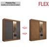 Guarda-Roupa Casal Portugal 2 Portas de Correr com Espelho 3 Gavetas 100% Mdf Flex Cinamomo/Chumbo - Panorama Móveis