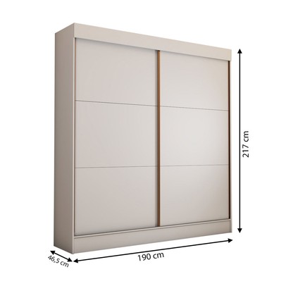 Guarda-Roupa Casal Portugal 2 Portas de Correr 3 Gavetas 100% Mdf Branco Fosco - Panorama Móveis