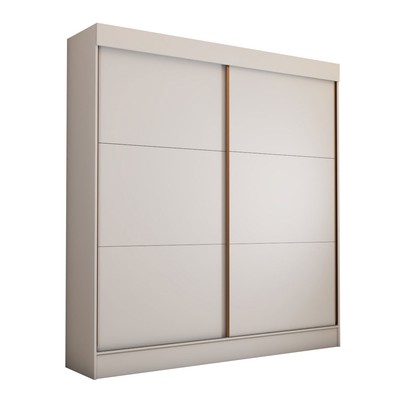 Guarda-Roupa Casal Portugal 2 Portas de Correr 3 Gavetas 100% Mdf Branco Fosco - Panorama Móveis