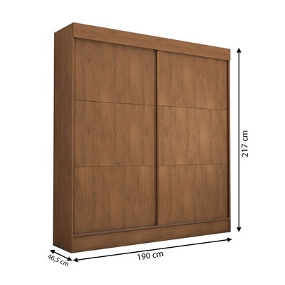 Guarda-Roupa Casal Portugal 2 Portas de Correr 3 Gavetas 100% Mdf Cinamomo - Panorama Móveis