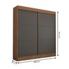 Guarda-Roupa Casal Portugal 2 Portas de Correr 3 Gavetas 100% Mdf Flex Cinamomo/Chumbo - Panorama Móveis