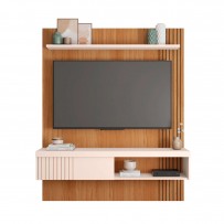Painel para TV Até 55 Polegadas Jade 1 Porta Ripado Freijo/Off White - Caemmun