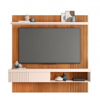 Painel para TV Até 65 Polegadas 1 Porta Ripado Jade Freijo/Off White - Caemmun
