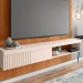 Painel para TV Até 65 Polegadas 1 Porta Ripado Jade Freijo/Off White - Caemmun