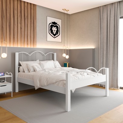 Cama de Casal Oasis Branco - Art Panta