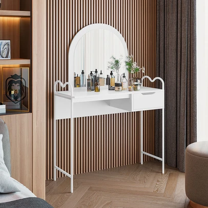 Penteadeira Oasis 1 Gaveta com Espelho Branco - Art Panta