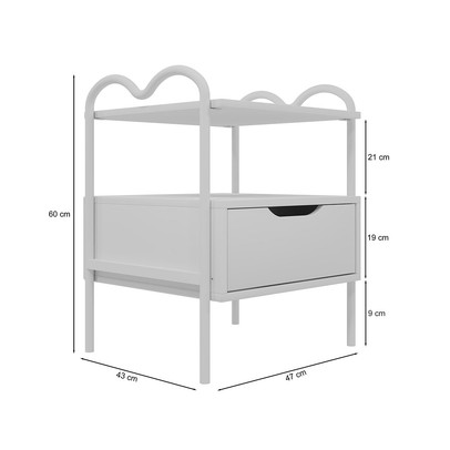 Mesa de Cabeceira Oasis 1 Gaveta Branco - Art Panta