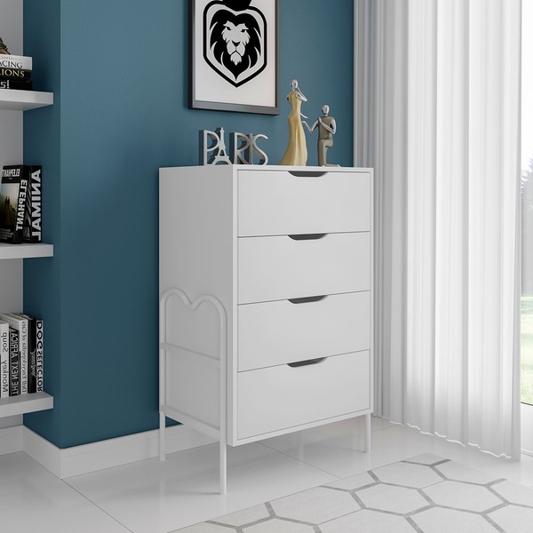 Cômoda Oasis 4 Gavetas Branco - Art Panta