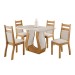 Mesa de Jantar 4 Lugares Miller/Sicilia Mel/Blonde/Veludo/Marfim - Viero Móveis