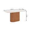 Mesa de Jantar 6 Lugares Solana/Eloá com Vidro Nature/Off White/Linho - Henn