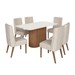 Mesa de Jantar 6 Lugares Solana/Eloá com Vidro Nature/Off White/Linho - Henn