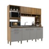 Cozinha Compacta 7 Portas 1 Gaveta Ipê/Griseo - Decibal